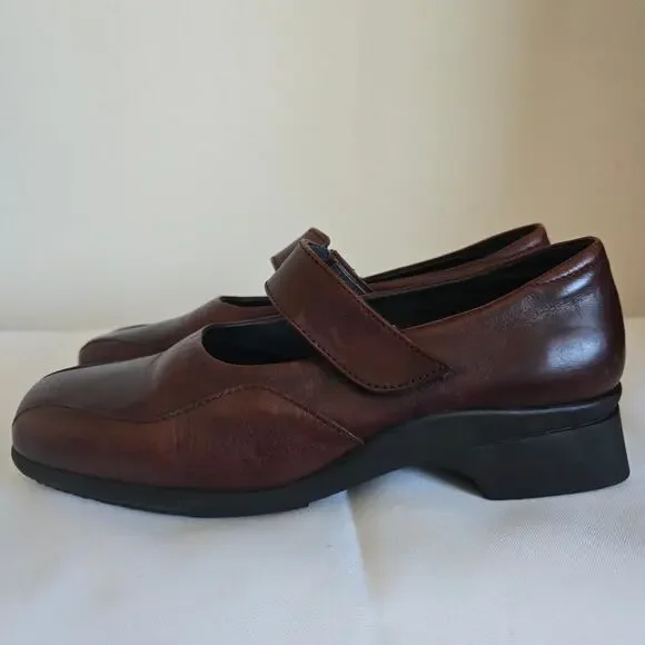 Portania Mary Jane Comfort Shoes Brown Size 8 Width F1/2 Made in Portugal - Picture 4 of 9
